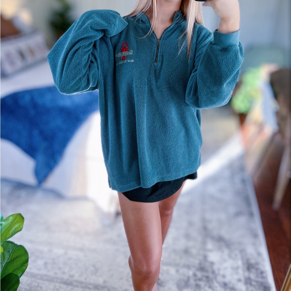 Vintage Land’s End Forrest Green Quarter-zip